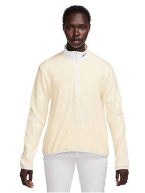 Nike Therma-FIT Victory Pale Ivory Half-Zip Golf Pullover Top Women’s Size L
